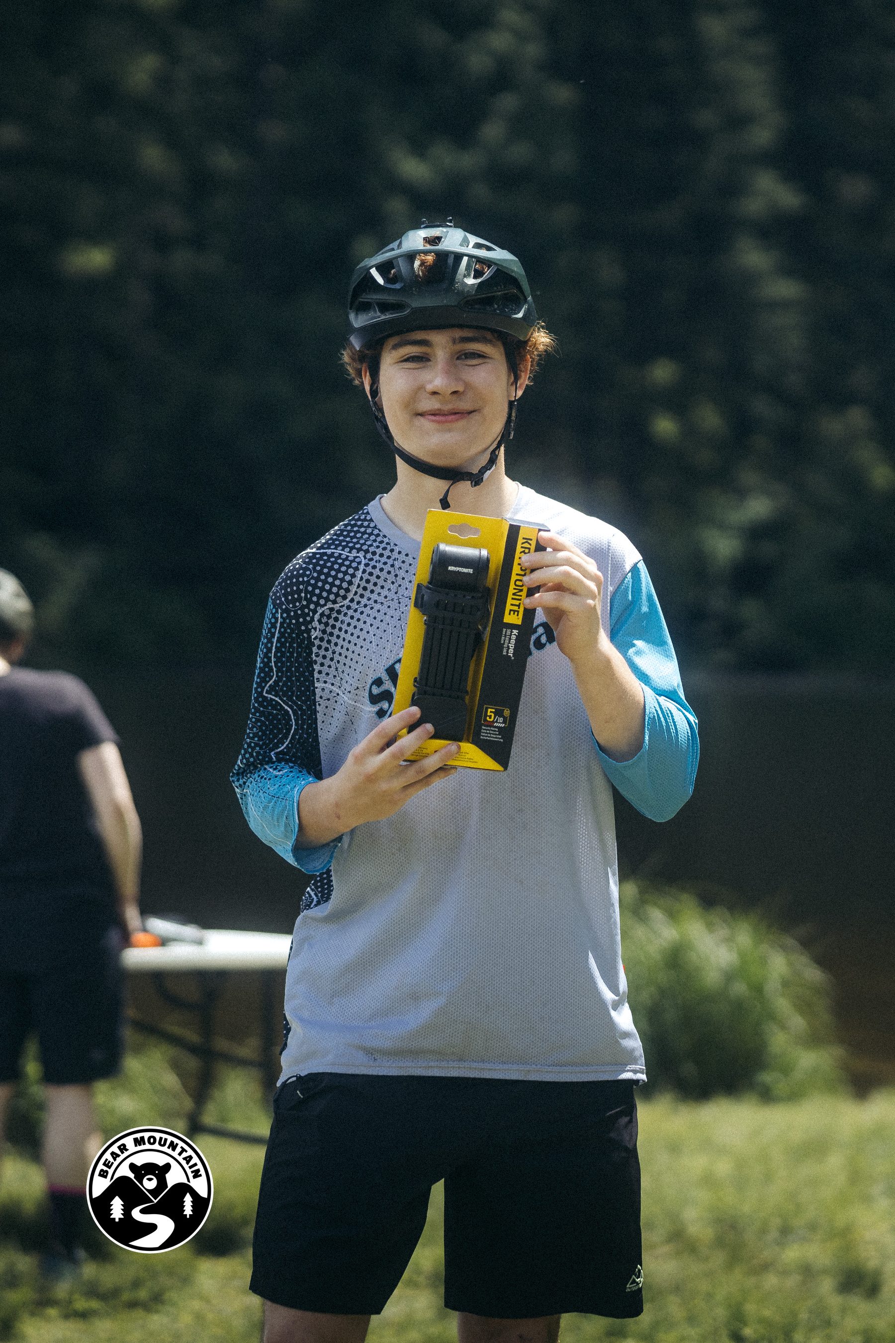 Andrew with an award at Bear Mountain